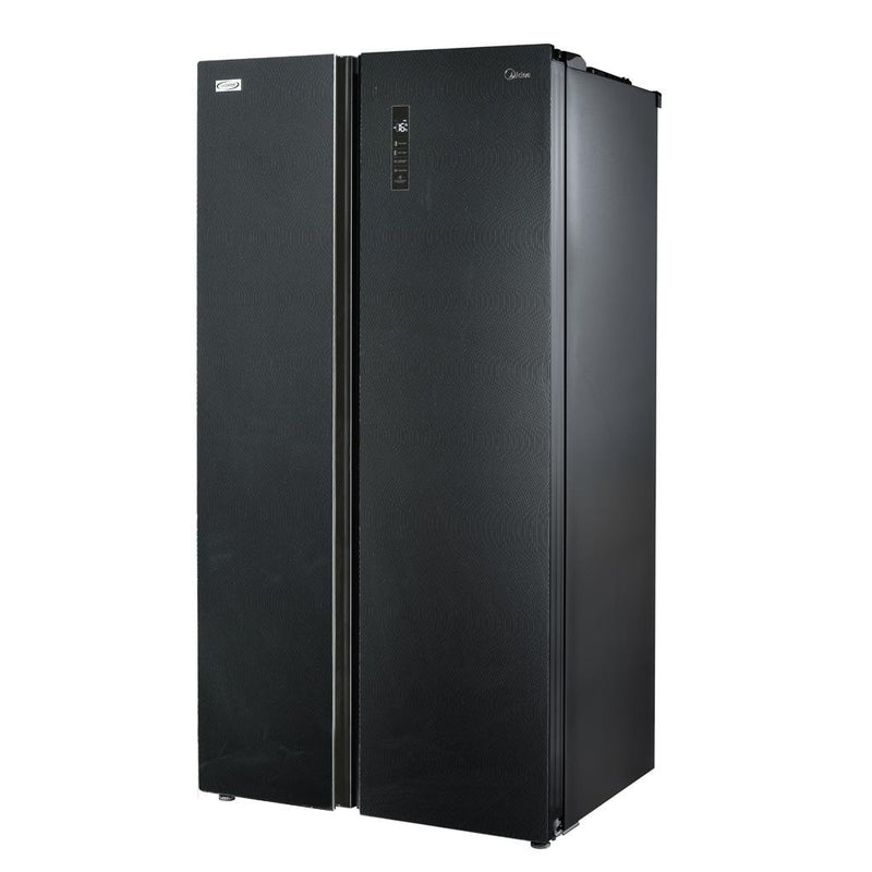 Midea 580L Side By Side Refrigerator Black Glass MSS-582WEGBI MSS582WEGBI