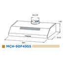 Midea Penyedut Asap Dapur - Slim Cooker Hood 90cm MCH-90F49SS
