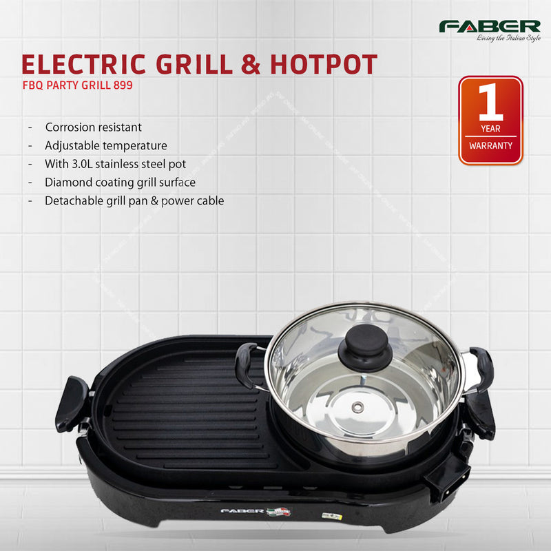 Faber Grill and Steamboat FBQ Party Grill 899 FBQ-899