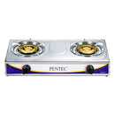 Pentec Dapur Gas Double Burner Stainless steel Gas Stove MD-818