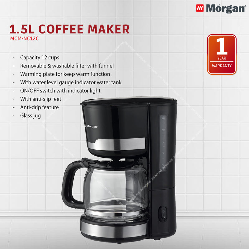 Morgan 1.5L Coffee Maker MCM-NC12C