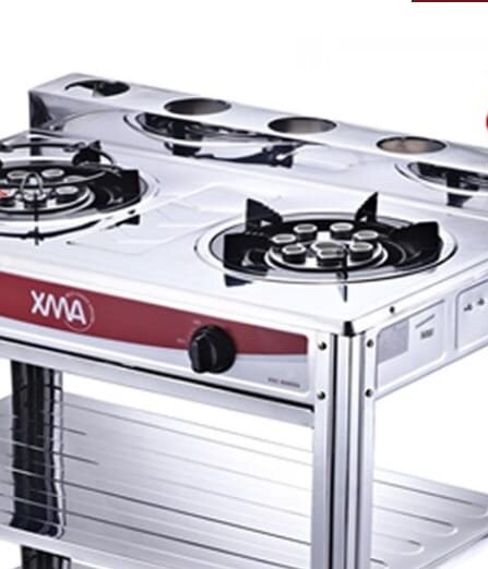 XMA High Quality Stainless Steel Double Standing Gas Stove XSC-8080SS
