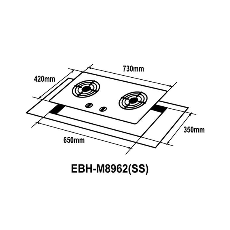 Elba Built-In Stainless Steel Gas Hob EBH-M8962(SS)
