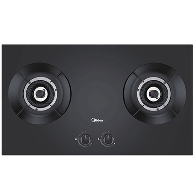 Midea 2 Burner Built-In Glass Gas Cooker Hob with 5.8kW MGH-2280GL + Midea Cooker Hood Auto Clean Steam Wash MCH-90M80AT