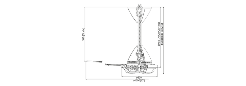 KDK 3 Blade Ceiling Fan (2 Set/60”) K15V0 K15V0-PBR