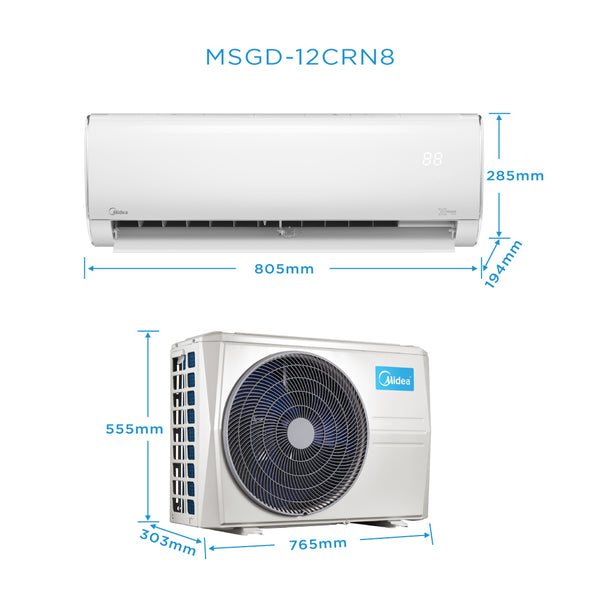 Midea 1.5HP Xtreme Dura Non-Inverter Wall Mounted Split MSGD-12CRN8 (FULL SET)