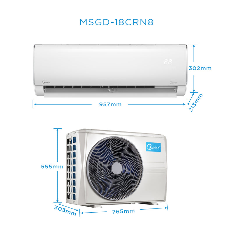 Midea 2.0HP Xtreme Dura Non-Inverter Wall Mounted Split MSGD-18CRN8 (FULL SET)