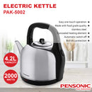 PENSONIC Cerek Elektrik - Electric Kettle Stainless Steel (4.2L) PAK-5002
